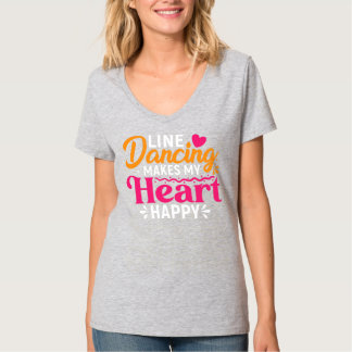 Line Dancing Quote Dancer Puppen Text Design  T-Shirt