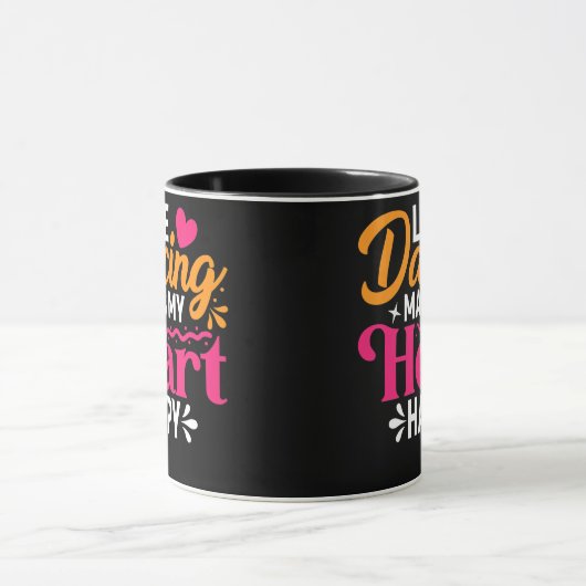 Line Dancing Quote Dancer Puppen Text Design Tasse (Zentrum)