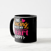 Line Dancing Quote Dancer Puppen Text Design Tasse (Vorderseite Links)
