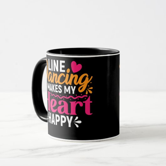 Line Dancing Quote Dancer Puppen Text Design Tasse (Vorderseite Links)