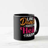 Line Dancing Quote Dancer Puppen Text Design Tasse (VorderseiteRechts)