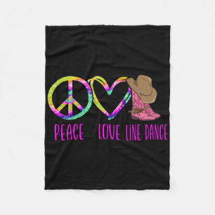 Line Dancing Tance Gefärbte Krawatte Peace Liebe L Fleecedecke