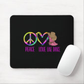 Line Dancing Tance Gefärbte Krawatte Peace Liebe L Mousepad (Mit Mouse)