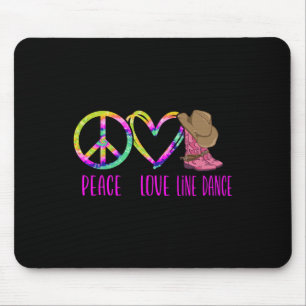 Line Dancing Tance Gefärbte Krawatte Peace Liebe L Mousepad