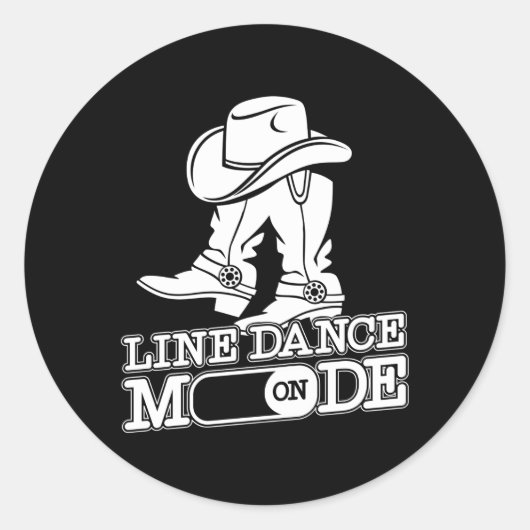 Line Dancing Tance Teacher Line Tance Mode On Runder Aufkleber (Vorderseite)