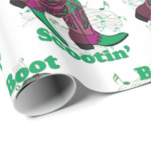 Line Dancing Western Cowboy Boots Boot Scootin' Geschenkpapier