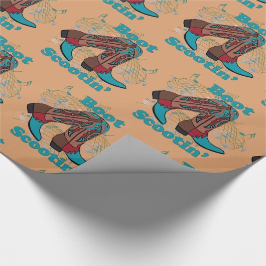 Line Dancing Western Cowboy Boots Boot Scootin' Geschenkpapier (Ecke)