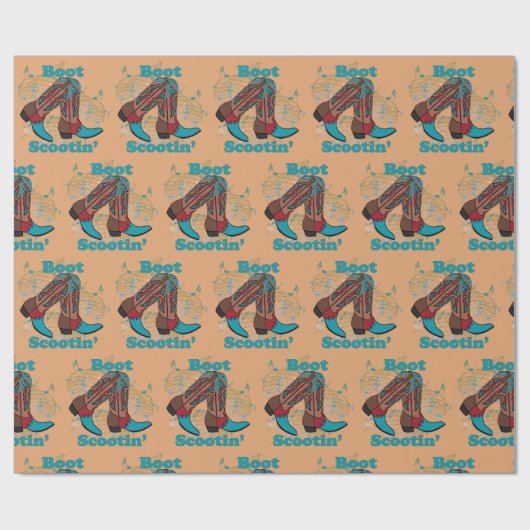 Line Dancing Western Cowboy Boots Boot Scootin' Geschenkpapier (Flach)
