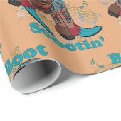 Line Dancing Western Cowboy Boots Boot Scootin' Geschenkpapier (Rolleneckpunkt)