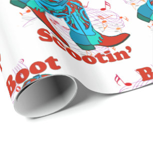 Line Dancing Western Cowboy Boots Boot Scootin' Geschenkpapier