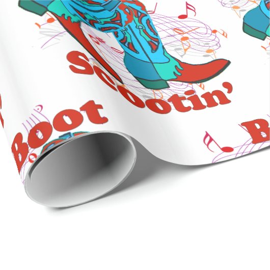 Line Dancing Western Cowboy Boots Boot Scootin' Geschenkpapier (Rolleneckpunkt)