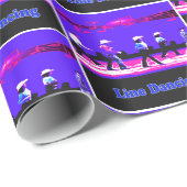 Line Dancing Western Group Blue, Black Pink Geschenkpapier (Rolleneckpunkt)