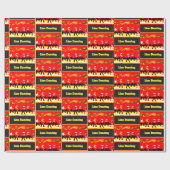 Line Dancing Western Gruppe Rot Gelb Geschenkpapier (Flach)