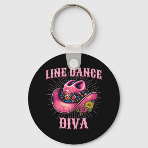 Line Dancing Western Pink Cowgirl Hat Line Dance D Schlüsselanhänger