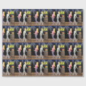 Line Dancing Women mit Vorsicht signieren Geschenkpapier (Flach)