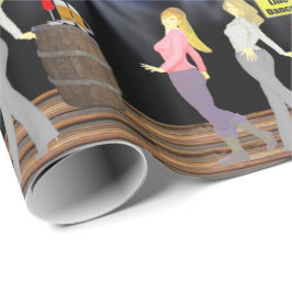 Line Dancing Women mit Vorsicht signieren Geschenkpapier