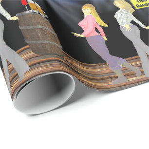 Line Dancing Women mit Vorsicht signieren Geschenkpapier