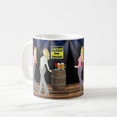 Line Dancing Women mit Vorsicht signieren Kaffeetasse (Vorderseite Links)