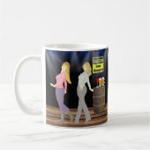 Line Dancing Women mit Vorsicht signieren Kaffeetasse (Links)