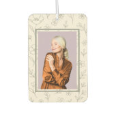 Line Drawing Floral Custom Name Autolufterfrischer (Vorderseite)