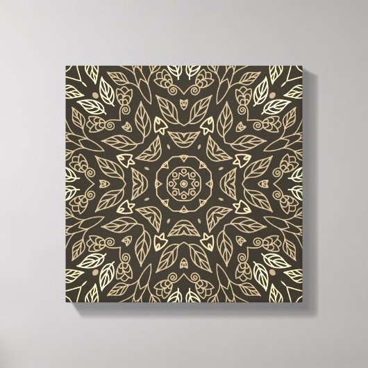 Line Drawing Sepia Tan Abstract Calm Home Wall Art Leinwanddruck (Vorderseite)