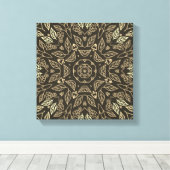 Line Drawing Sepia Tan Abstract Calm Home Wall Art Leinwanddruck (Insitu (Holzboden))