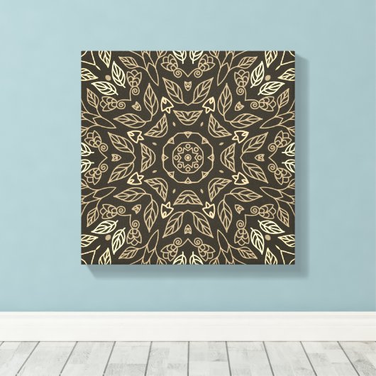 Line Drawing Sepia Tan Abstract Calm Home Wall Art Leinwanddruck (Insitu (Holzboden))