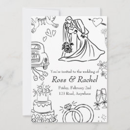 Line Drawn Wedding Invitation  Einladung
