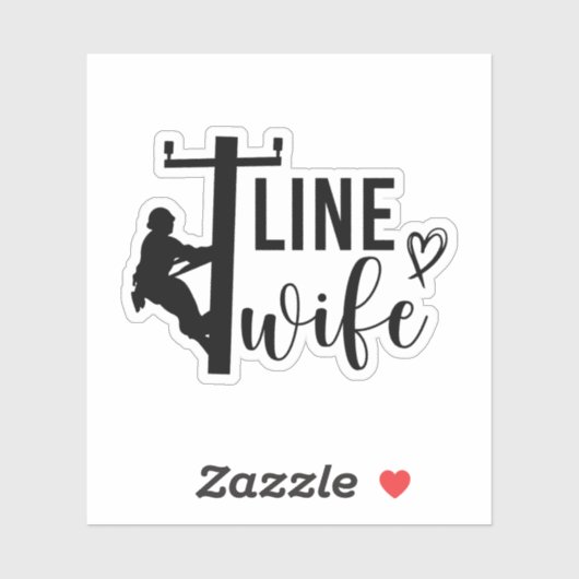 Line Ehefrau, Electrical Lineman Geschenk, Lineman Aufkleber (Blatt)