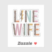 Line Ehefrau Geschenk, Lineman Ehefrau Leopard Aufkleber (Blatt)