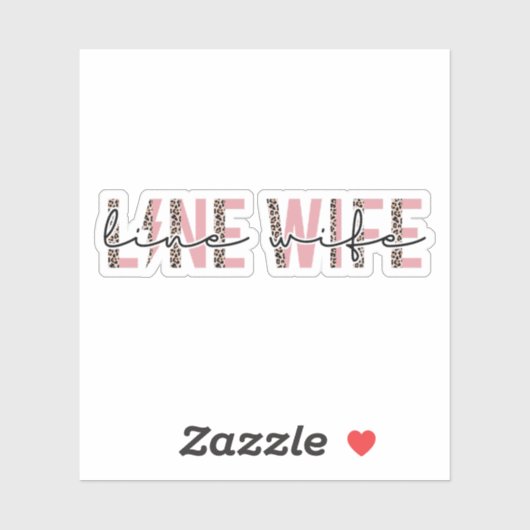 Line Ehefrau Geschenk, Lineman Ehefrau Leopard Aufkleber (Blatt)