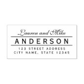 Line Elegant Couple Name Return Address Permastempel (Design)