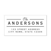 Line Elegante Familienname-Rücksendeadresse Permastempel (Design)