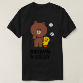 Line Friends Brown and Sally Speech Bubbles Premiu T-Shirt (Design vorne)