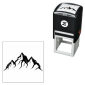 Line Gezeichnet Berge Rustikale Hochzeitssaison Permastempel (Beispiel)