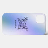 Line Gezeichnet Blue Lila Butterfly Holographic Case-Mate iPhone Hülle (Rückseite (Horizontal))