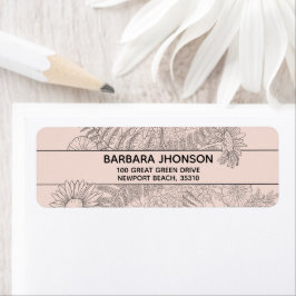 Line Gezeichnet Chic Pink Blush Blues Rücksendeadr