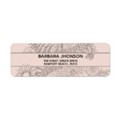 Line Gezeichnet Chic Pink Blush Blues Rücksendeadr (Vorne)