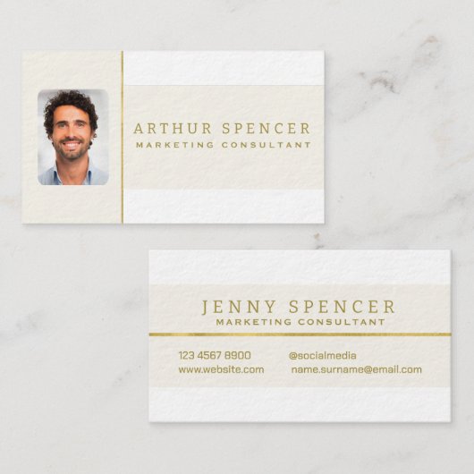 Line Goldene Minimalistische Berufliche Visitenkar Visitenkarte (Vorne/Hinten)