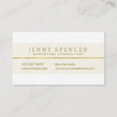 Line Goldene Minimalistische Berufliche Visitenkar Visitenkarte (Rückseite)