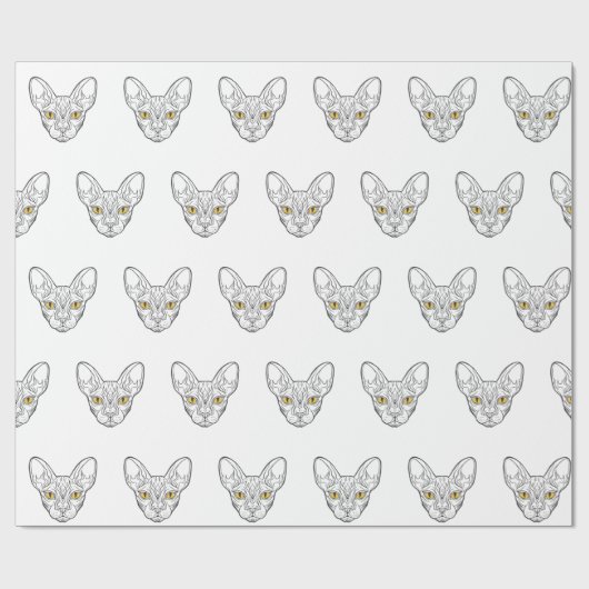 Line Head Ägypten Katze - Wählen Sie die Hintergru Geschenkpapier (Flach)