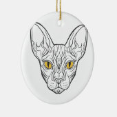 Line Head Egypcat - Wählen Sie die Hintergrundfarb Keramik Ornament (Rechts)