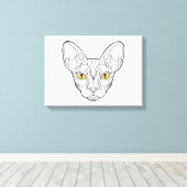 Line Head Egypcat - Wählen Sie die Hintergrundfarb Leinwanddruck (Insitu (Holzboden))