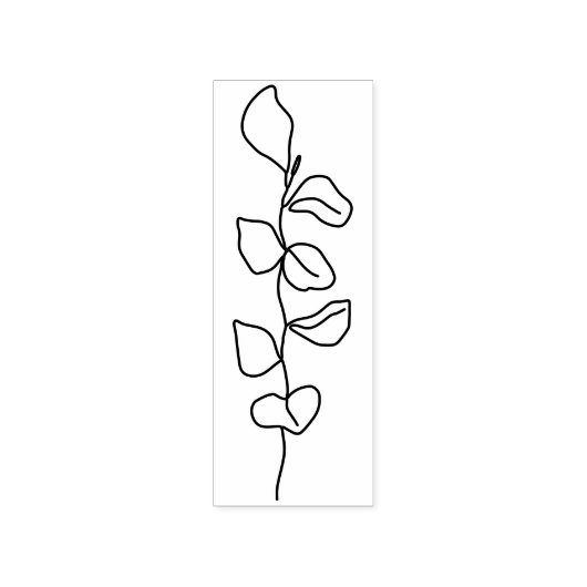 Line Illustration Art Blume Gummistempel (Prägung)