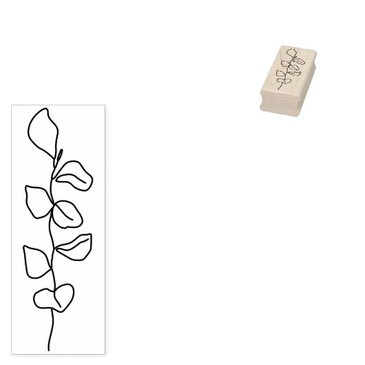 Line Illustration Art Blume Gummistempel (Stempel)