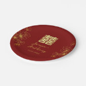 Line Kirschblüte Chinesische Hochzeit Doppel xi Pappteller (Schrägansicht)