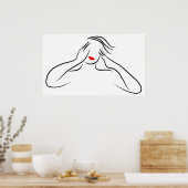 Line Lady Poster (Küche)