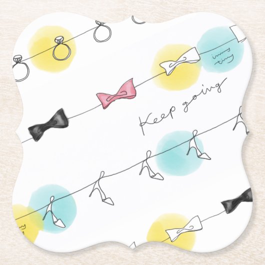 Line Line Ribbon Shoes in White Untersetzer (Vorderseite)