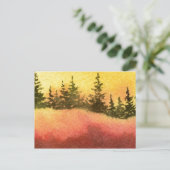 "Line of Pine #3" Landstraßen Postkarte (Stehend Vorderseite)