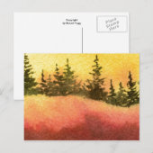 "Line of Pine #3" Landstraßen Postkarte (Vorne/Hinten)